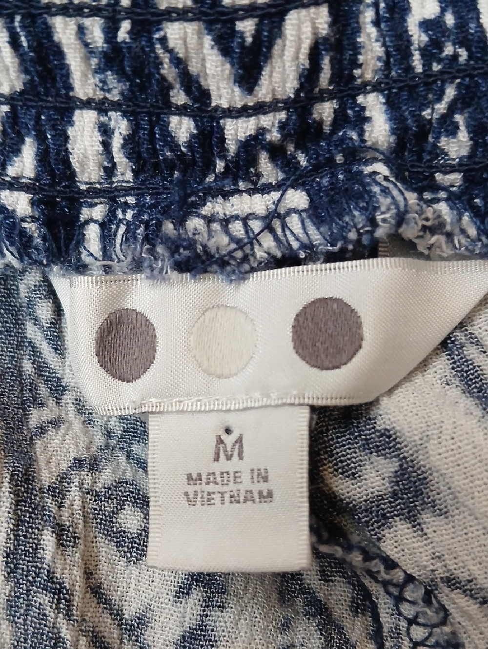 Anthropologie Boho Print Navy & White High Waist Pants - Picture 4 of 5